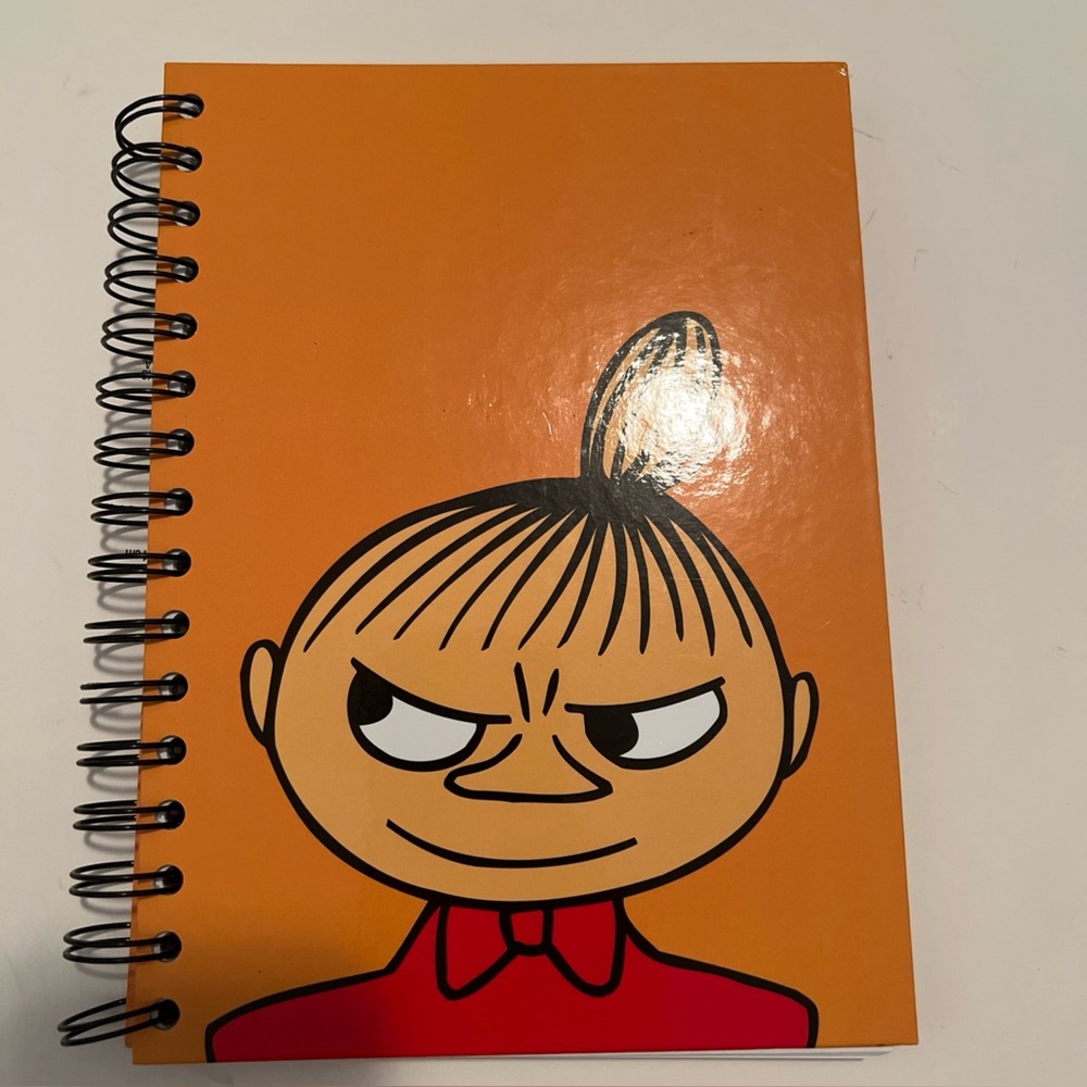 Vintage Moomin Lille My Blank Spiral Bound Notebook Hard Cover Yellow Finland